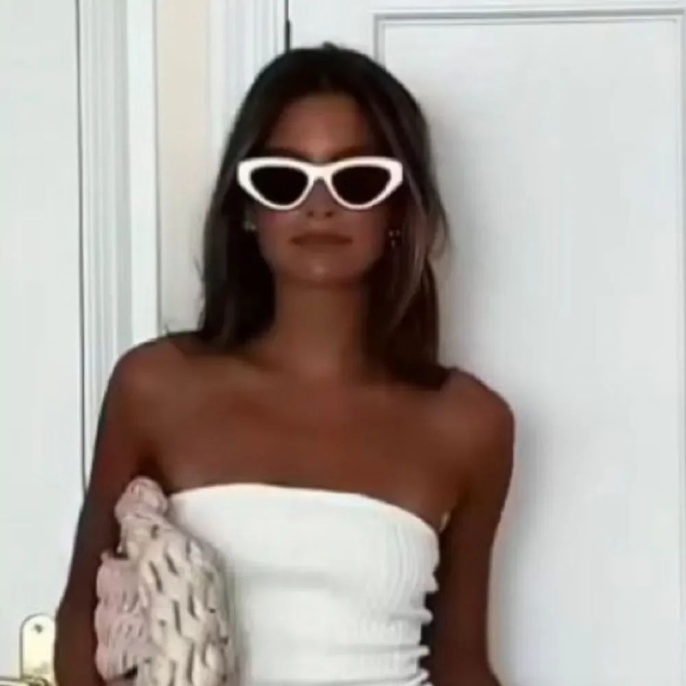 White bandeau crop top